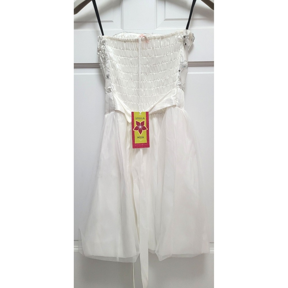 Stella M'Lia Tween Teen Formalwear - Strapless Dress Chantilly White - One Size - Picture 3 of 4